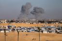 Smoke rises following an Israeli airstrike east of Rafah, Gaza Strip on Monday (Ismael Abu Dayyah/AP)