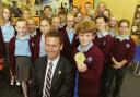 Impressive – Chris Holmes with children from Buttsbury Junior School, in Billericay