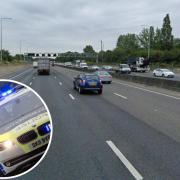 The crash happened between junction 27 and 28 of the M25
