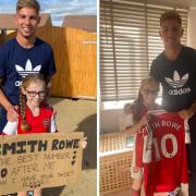 Happy - Isabelle Clark with Arsenal star Emile Smith Rowe