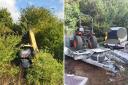 Stolen tractor and trailer found hidden away among trees and bushes by police
