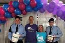 Donations - Harwich police cadets with representatives from St Helen Hospice and Farleigh Hospice Picture: Essex Police Tendring