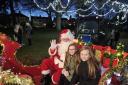 Youngsters with Santa at the switch-on