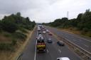 DELAYS: Traffic data website Travel Somerset states traffic is moving slowly on the southbound carriageway between junction 24, for Bridgwater, and junction 25, Taunton. (PICTURE: Chris Haig)