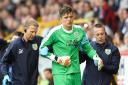 Burnley goalkeeper Nick Pope went off injured at Pittodrie