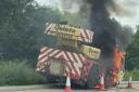 Long delays on the A12 as emergency services tackle lorry fire. Picture: @Jamieoconnor5/Twitter