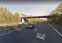 Concrete thought to have been thrown off bridge over major Essex route damages van