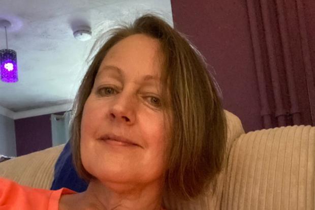 Brentwood Live: Scharrowne Farmer, 54, from Essex, is living with "debilitating" pain despite four operations to save the digit. Picture: SWNS 