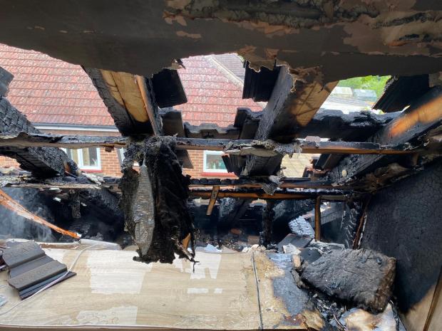 Brentwood Live: The roof of the bungalow was singed in the aftermath
