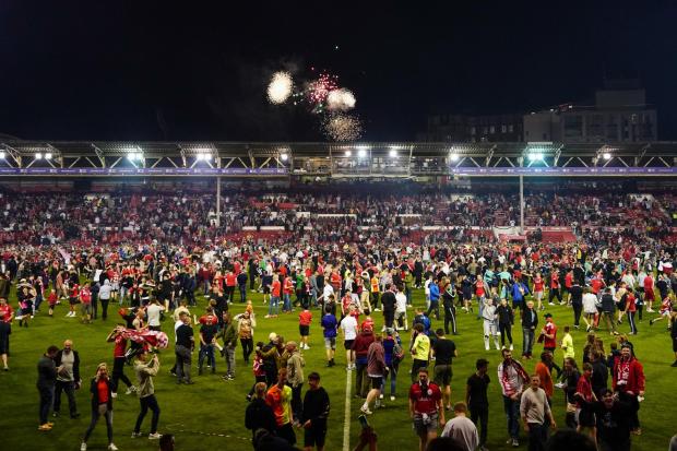 Clubs could face stronger sanctions for pitch invasions such as the one at Nottingham Forest's City Ground on Tuesday night from next season