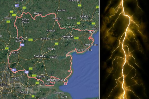 Thunderstorm - lightning seen across Essex last night.