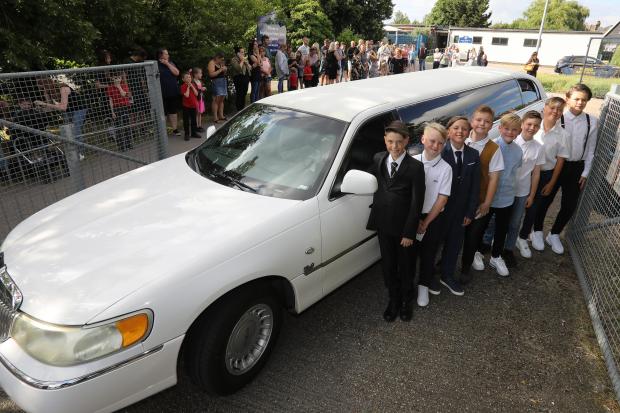 Dudes - youngsters from Brightlingsea Primary School and Nursery arrived in style to mark the end of their years there as they enjoy a special school prom