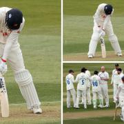 Eventful - 18 wickets fell on the first day day at the County Ground    Pictures: GAVIN ELLIS